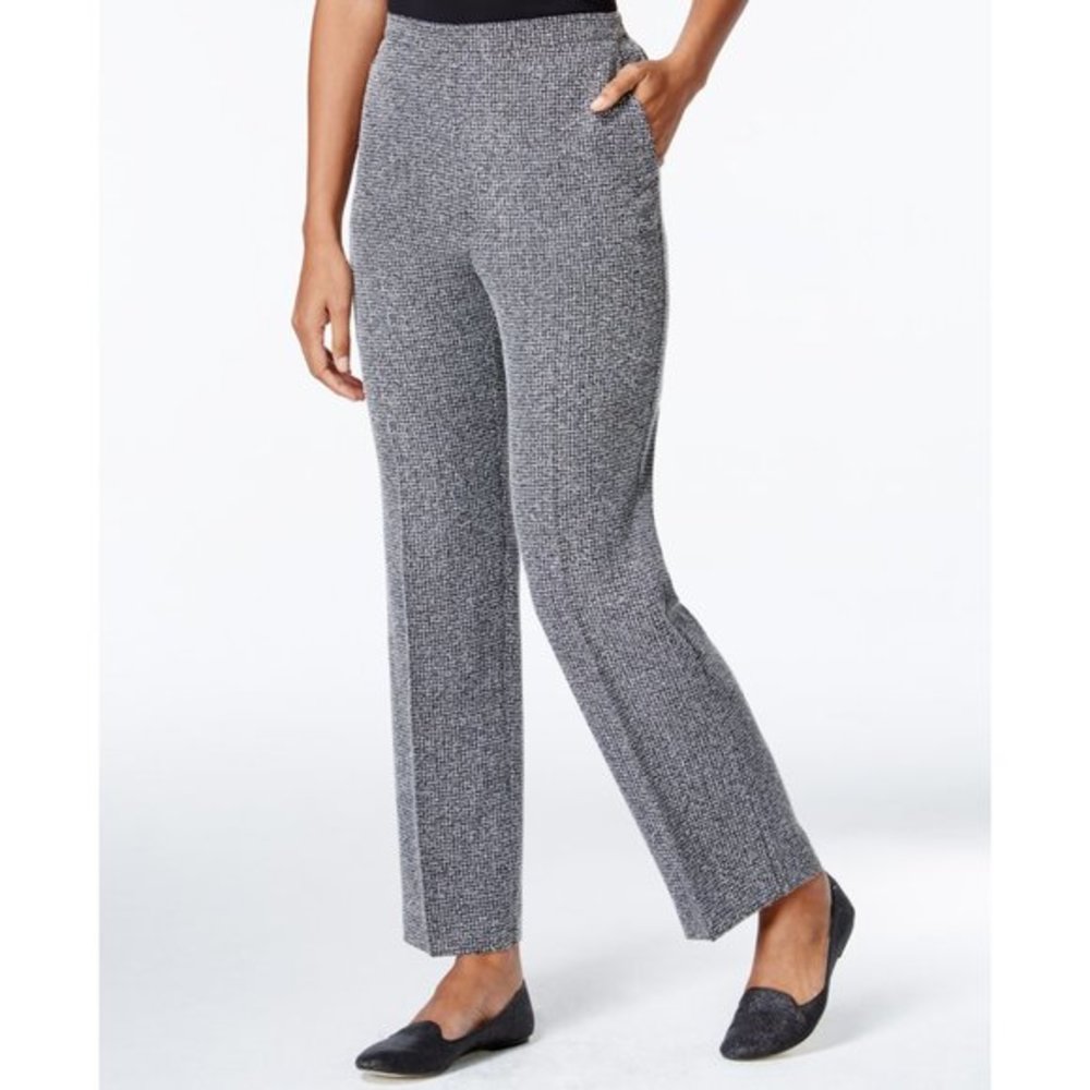 NWT Alfred Dunner Textured Stretch Pocket Pants
